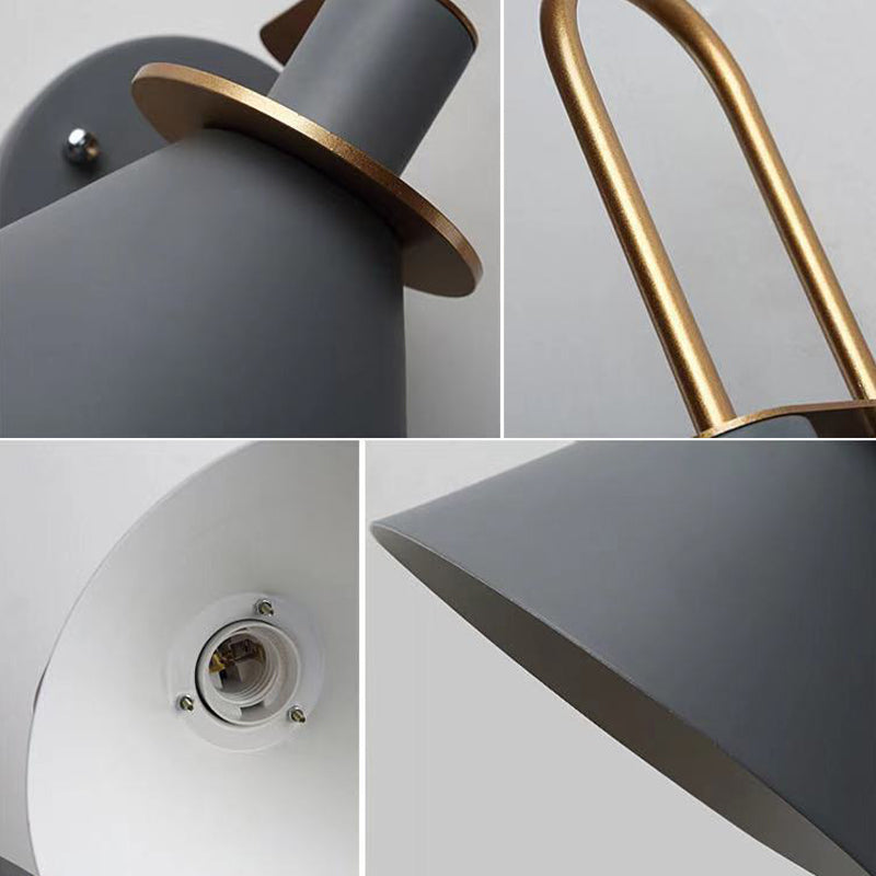 Modern Style Cone Shape Wall Sconce Metal 1 Light Sconces for Corridor