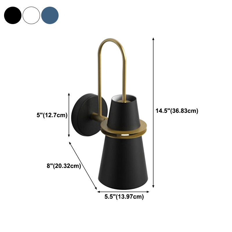 Modern Style Cone Shape Wall Sconce Metal 1 Light Sconces for Corridor