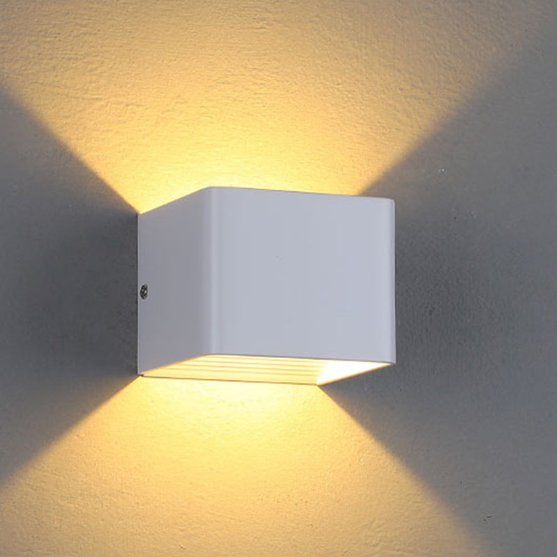 2-Light Square Wall Light Fixtures Modern Style Metal Wall Mount Lamp