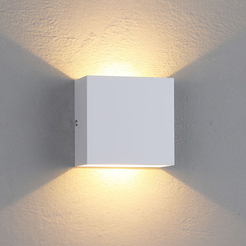 2-Light Square Wall Light Fixtures Modern Style Metal Wall Mount Lamp