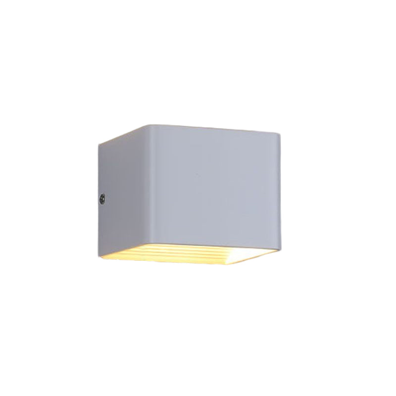 2-Light Square Wall Light Fixtures Modern Style Metal Wall Mount Lamp