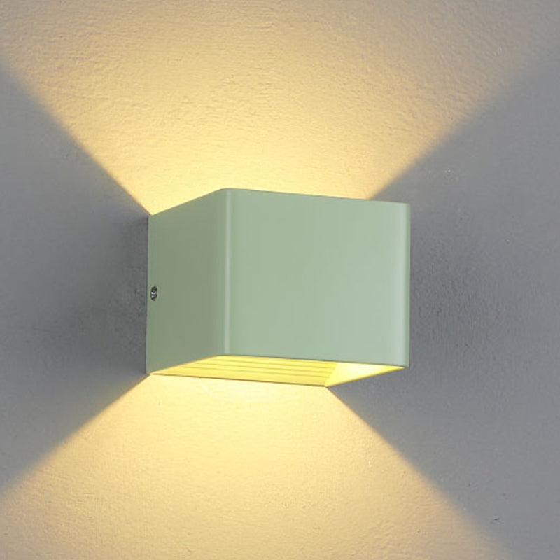 2-Light Square Wall Light Fixtures Modern Style Metal Wall Mount Lamp