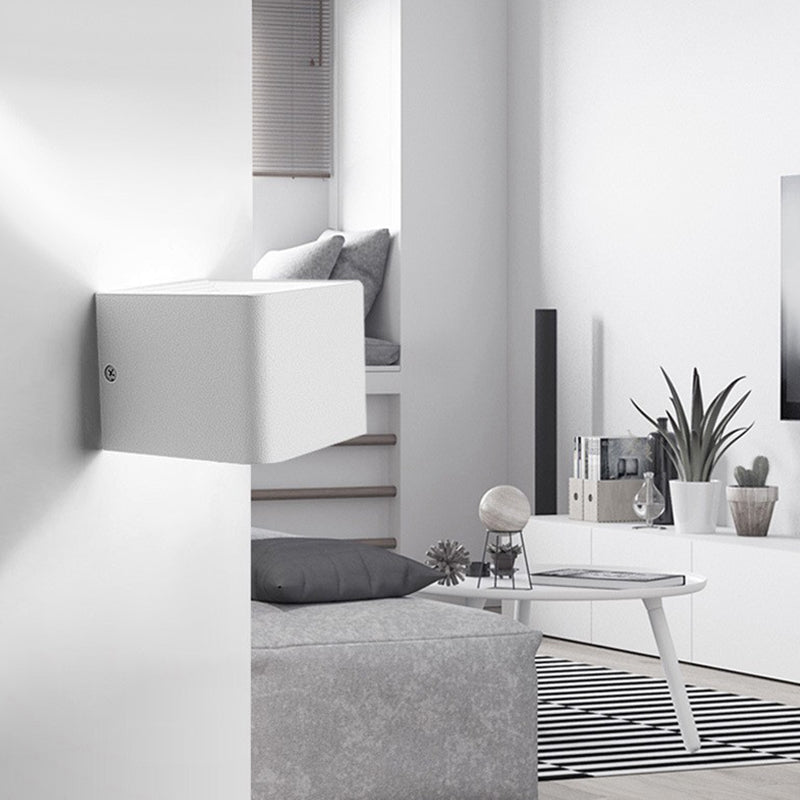 2-Light Square Wall Light Fixtures Modern Style Metal Wall Mount Lamp