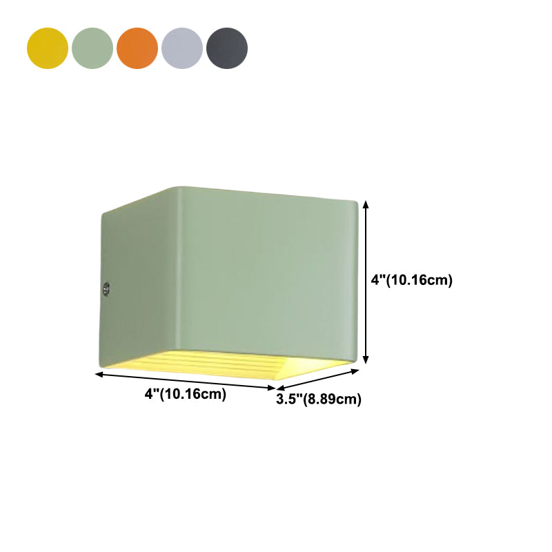 2-Light Square Wall Light Fixtures Modern Style Metal Wall Mount Lamp