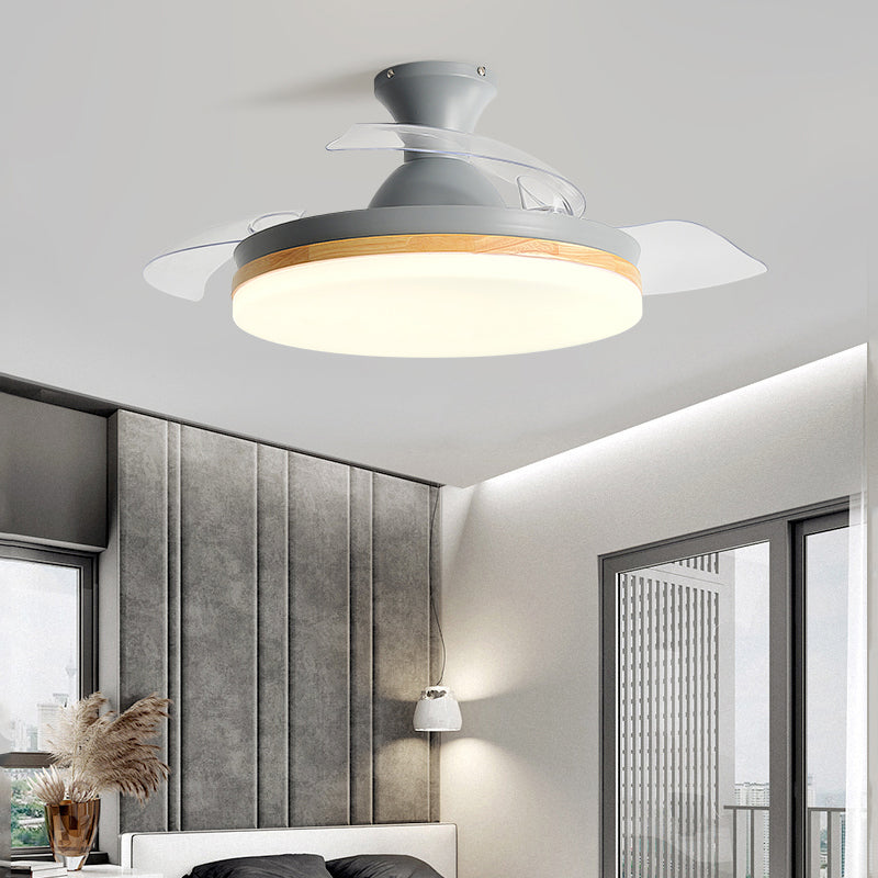 Round Shape Ceiling Fan Light Kids Style Metal 1 Light Ceiling Fan Light Fixture