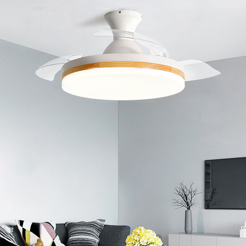 Round Shape Ceiling Fan Light Kids Style Metal 1 Light Ceiling Fan Light Fixture