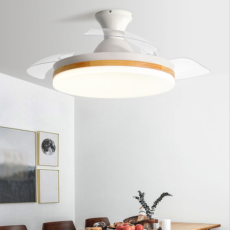 Round Shape Ceiling Fan Light Kids Style Metal 1 Light Ceiling Fan Light Fixture