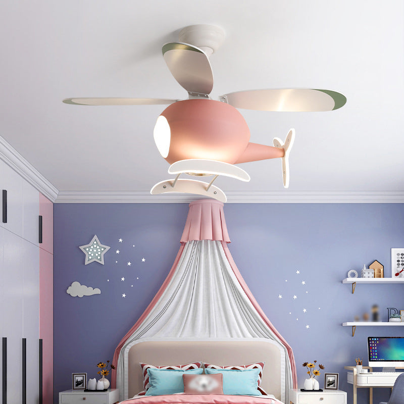 Unique Shape Ceiling Fan Lights Kids Style Metal Ceiling Fan Light Fixtures