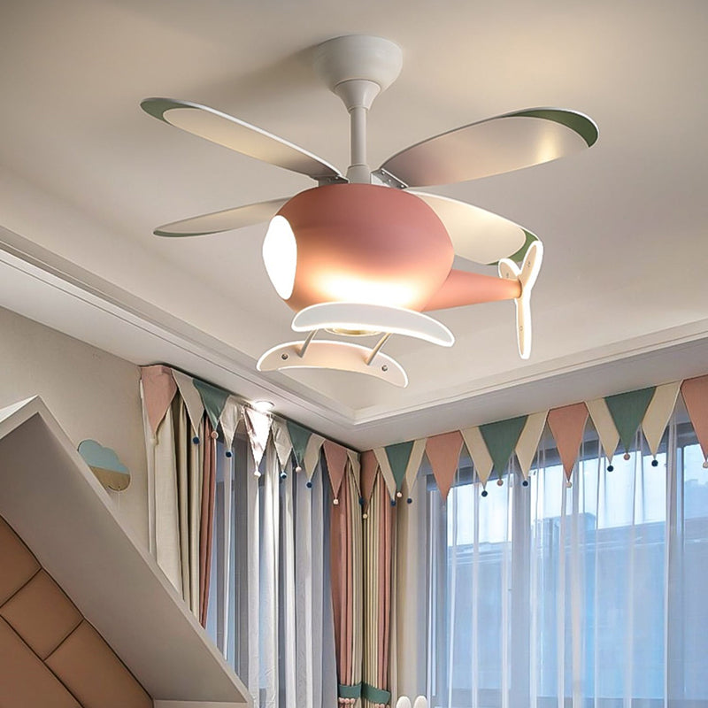 Unique Shape Ceiling Fan Lights Kids Style Metal Ceiling Fan Light Fixtures