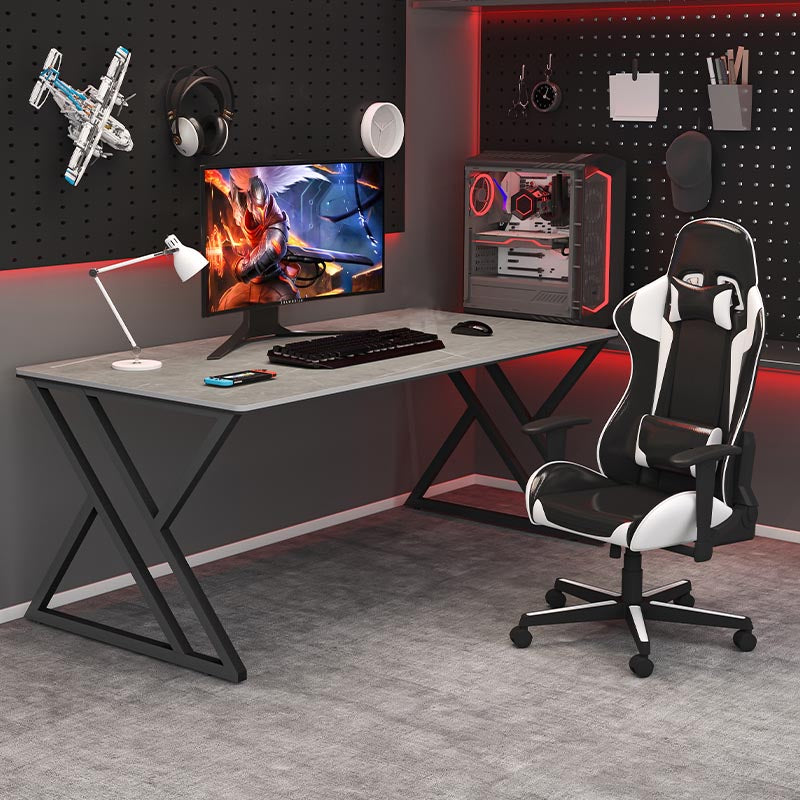 Rectangle Writing Table Industrial Sintered Stone Office Desk with Sled Base