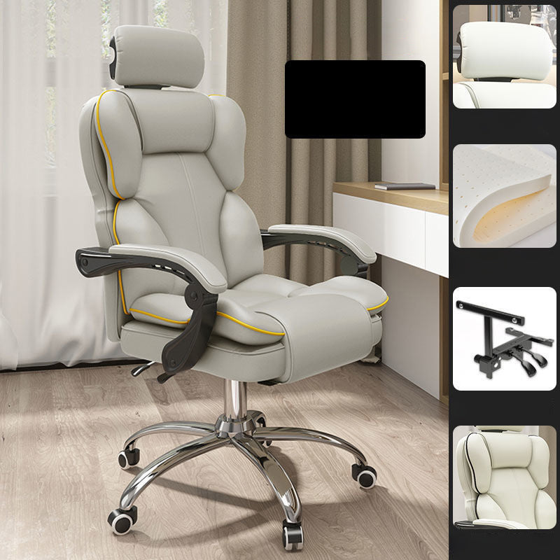 Contemporary High Back Chair Height-adjustable Chair with Wheels