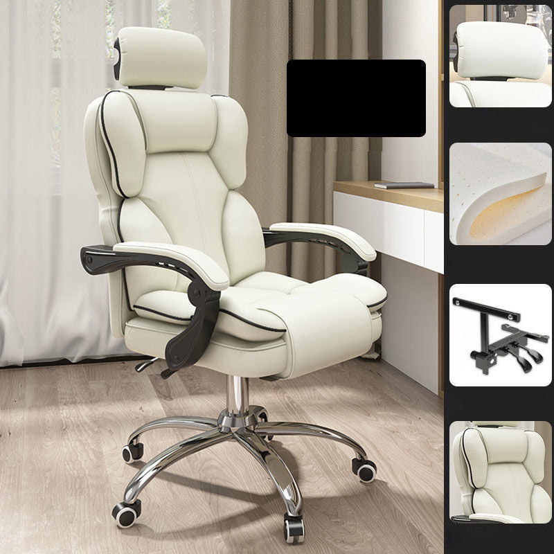 Contemporary High Back Chair Height-adjustable Chair with Wheels