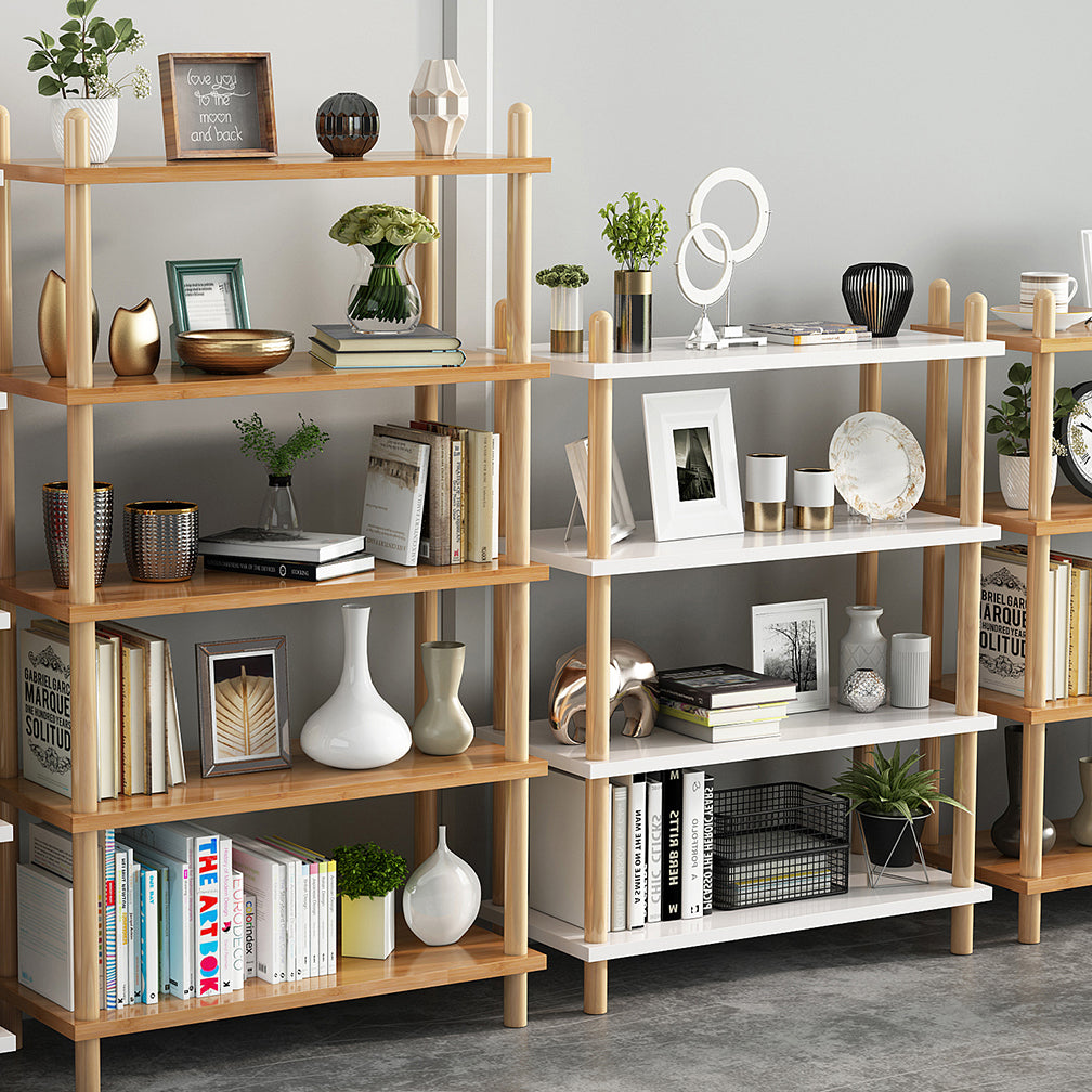 Modern Style Bookshelf Open Back Artificial Wood Bookcase for Office