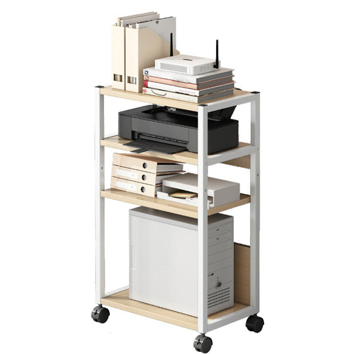 Contemporary Style Bookshelf Casters Bookcase for Study Room and Office