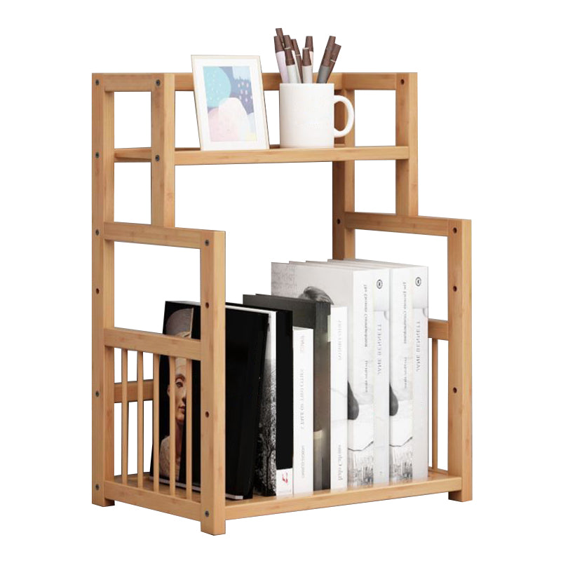 Bamboo Shelf Bookcase Natural Open Back Bookcase for Study Room