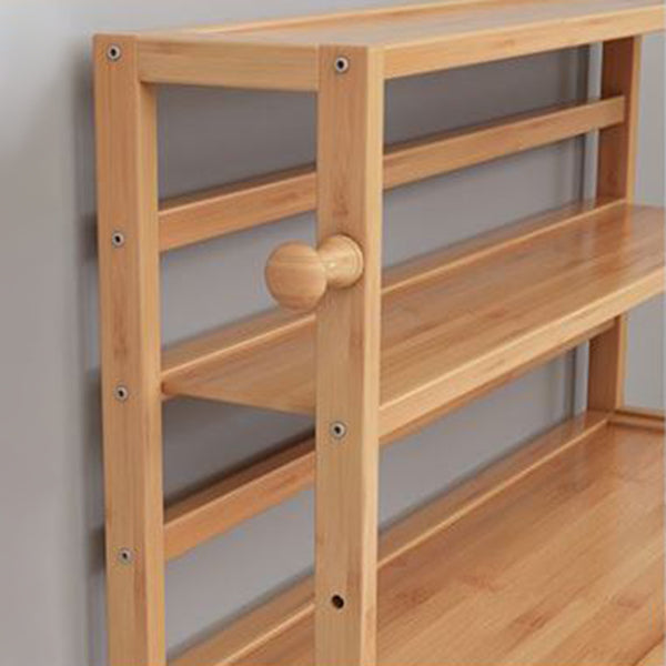 Bamboo Shelf Bookcase Natural Open Back Bookcase for Study Room