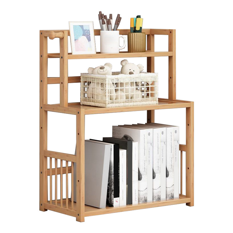 Bamboo Shelf Bookcase Natural Open Back Bookcase for Study Room