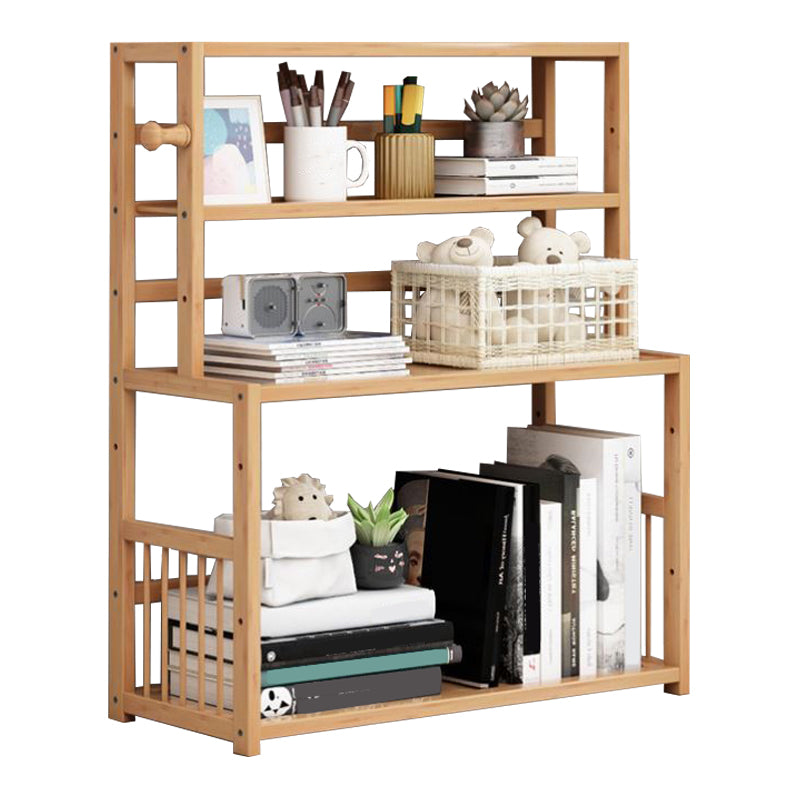 Bamboo Shelf Bookcase Natural Open Back Bookcase for Study Room