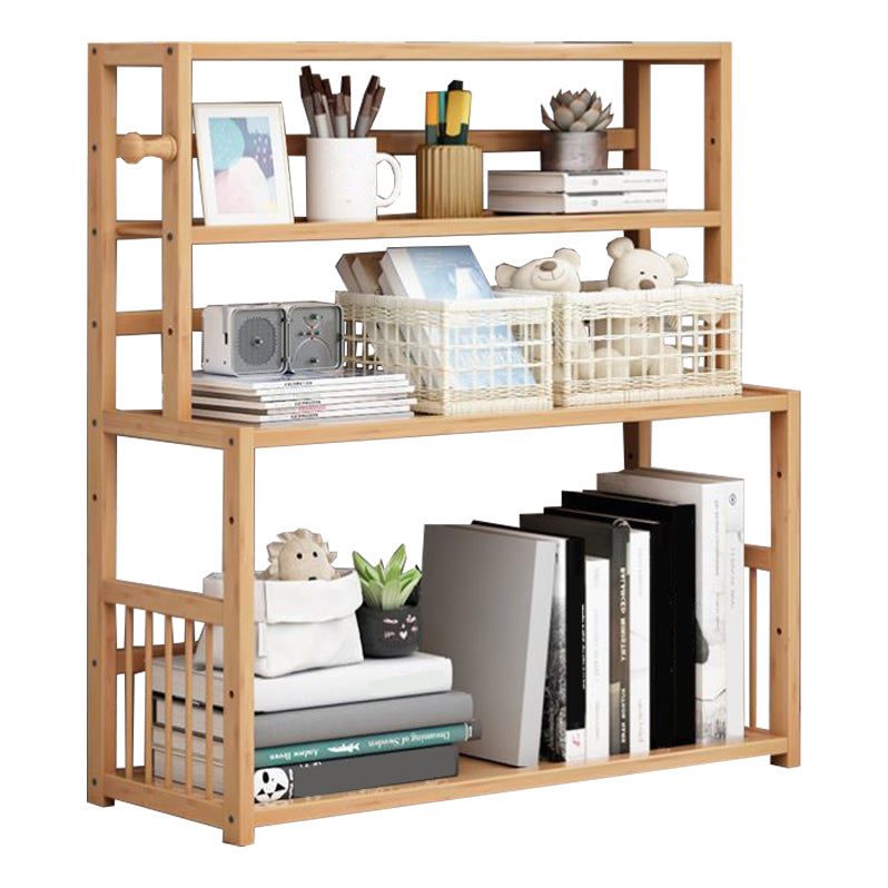 Bamboo Shelf Bookcase Natural Open Back Bookcase for Study Room