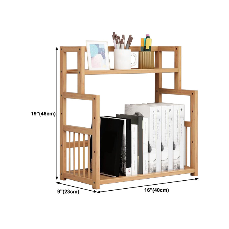 Bamboo Shelf Bookcase Natural Open Back Bookcase for Study Room