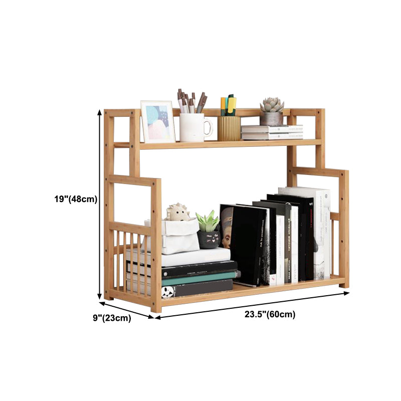 Bamboo Shelf Bookcase Natural Open Back Bookcase for Study Room