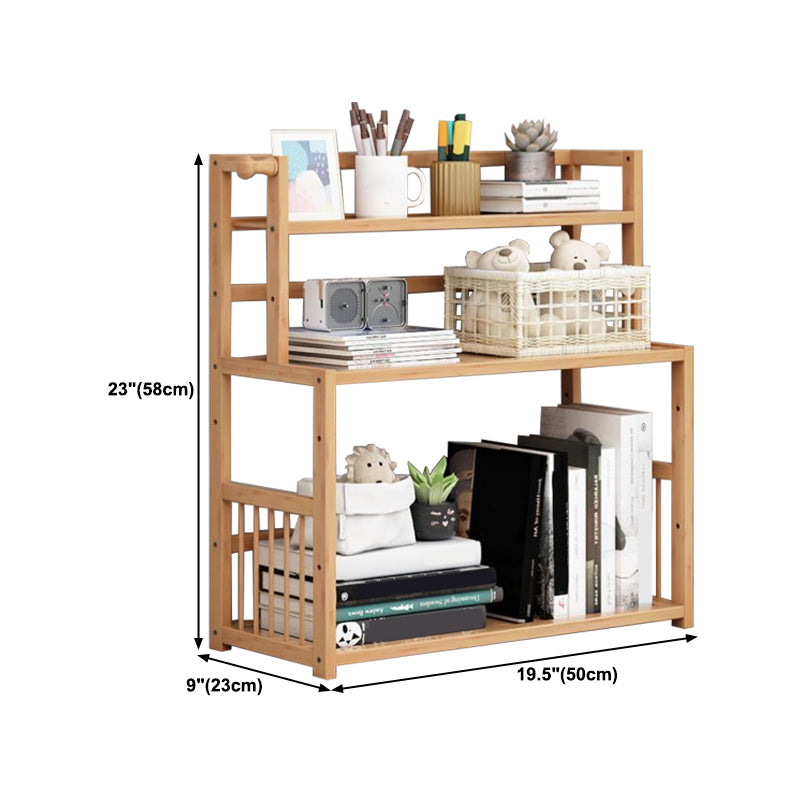 Bamboo Shelf Bookcase Natural Open Back Bookcase for Study Room