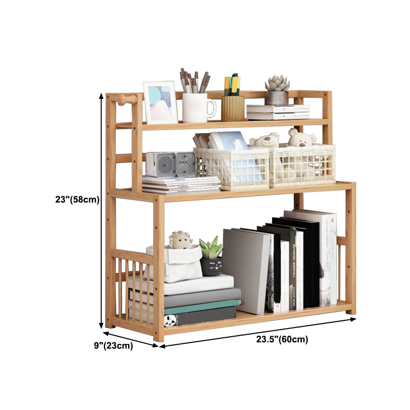 Bamboo Shelf Bookcase Natural Open Back Bookcase for Study Room