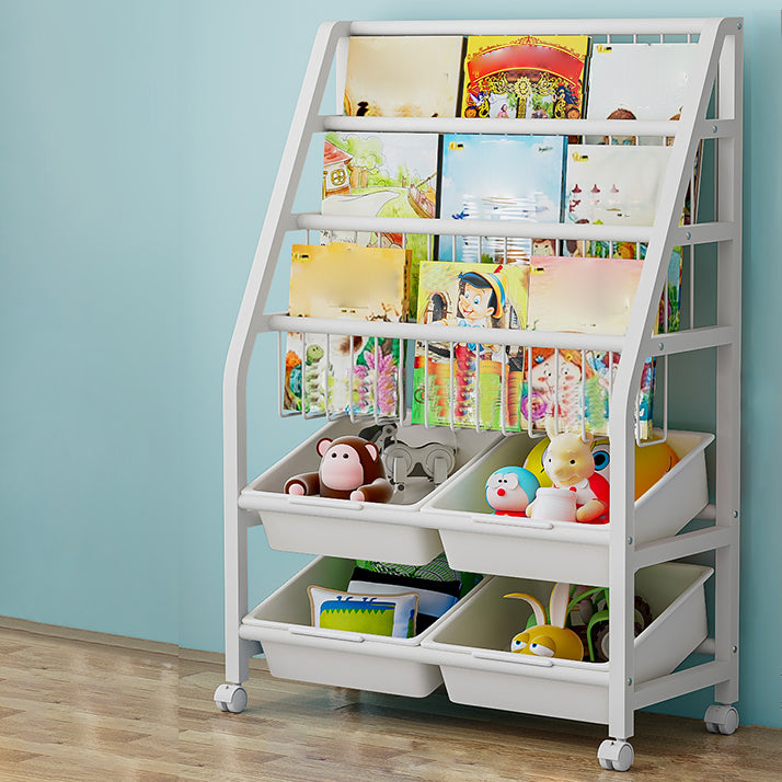 11.81"W Bookshelf Contemporary Style Bookcase for Home Study Room with Casters