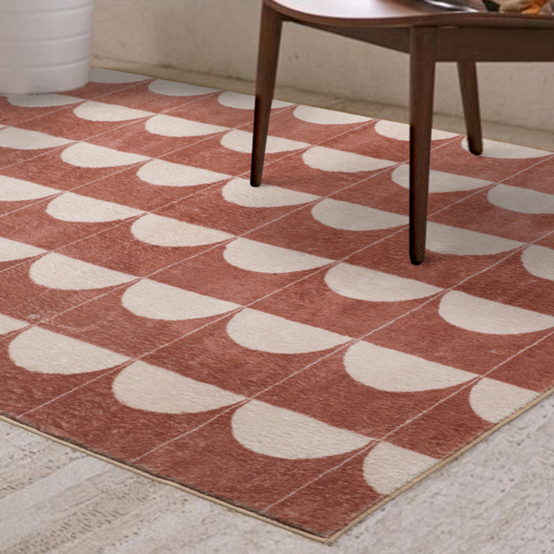 Green Modern Rug Polyester Semicircle Indoor Rug Washable Rug for Home Decor