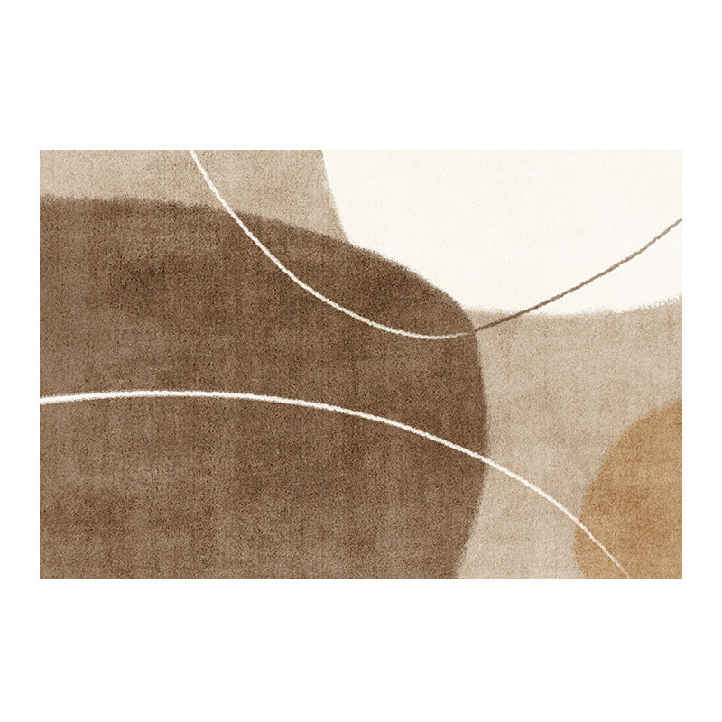 Brown Casual Carpet Polyester Color Piece Carpet Non-Slip Backing Carpet for Home Decor