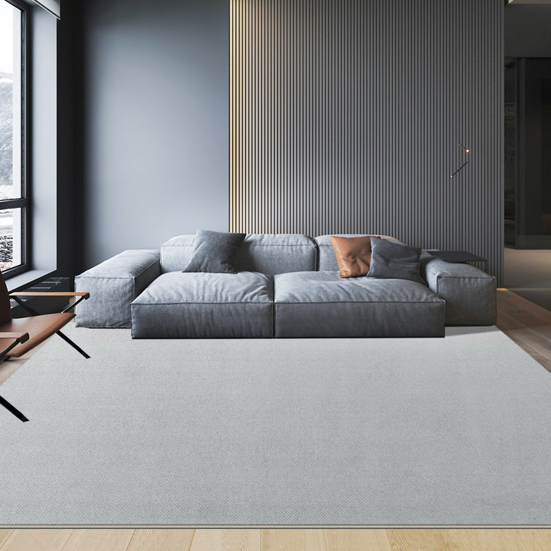 Beige Modern Rug Polyester Pure Color Indoor Rug Washable Rug for Home Decor