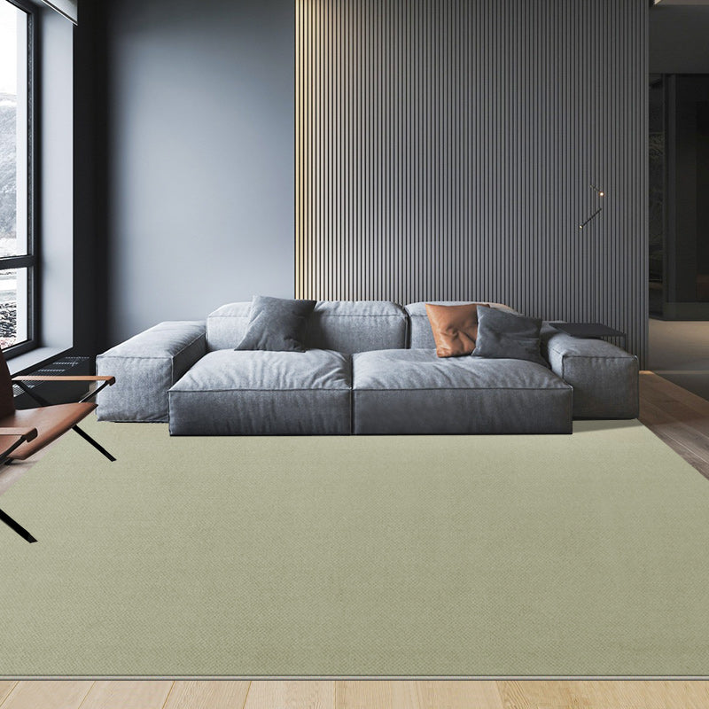 Beige Modern Rug Polyester Pure Color Indoor Rug Washable Rug for Home Decor