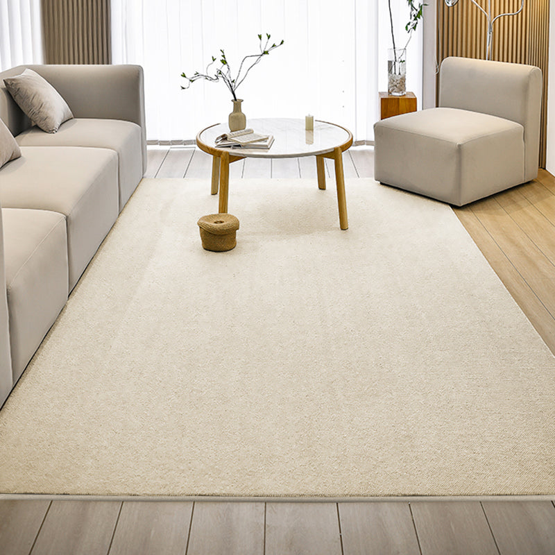 Beige modern tapijt, polyester, puur kleur, binnentapijt, wasbaar tapijt voor woondecoratie