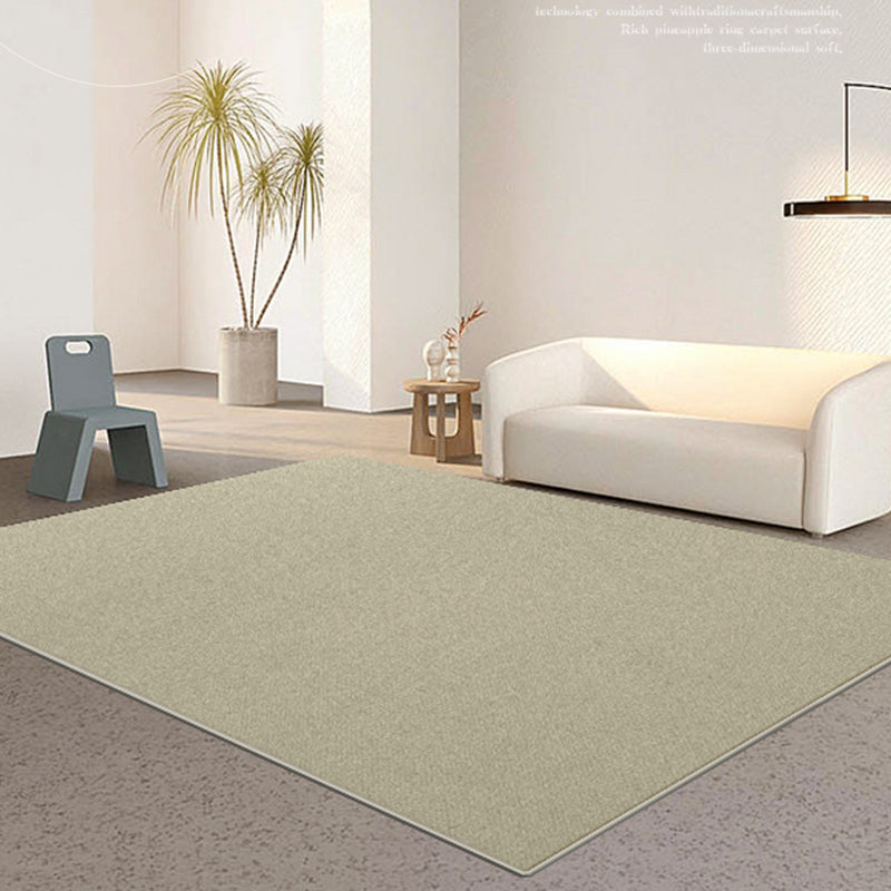 Beige modern tapijt, polyester, puur kleur, binnentapijt, wasbaar tapijt voor woondecoratie