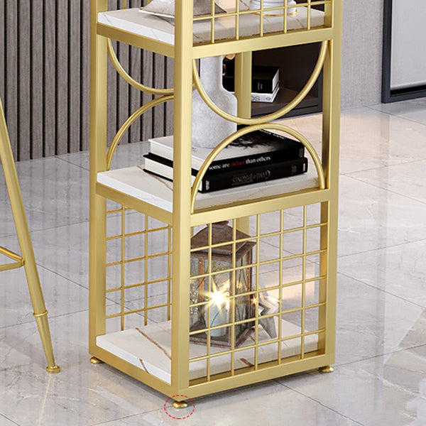 Contemporary Double pedestal Patio Bar Table Indoor Stone Bistro Bar Table with Storage