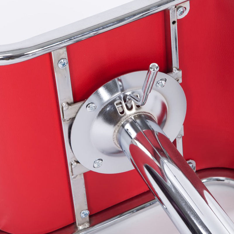 Modern Backrest Liftable Stool Steel Cashier Bar Stool with Leather Cushion and Pedal