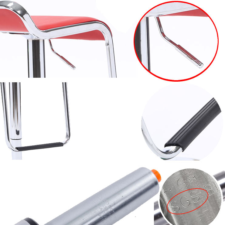 Modern Backrest Liftable Stool Steel Cashier Bar Stool with Leather Cushion and Pedal