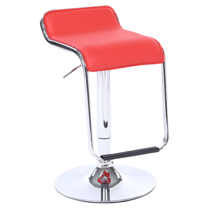 Modern Backrest Liftable Stool Steel Cashier Bar Stool with Leather Cushion and Pedal