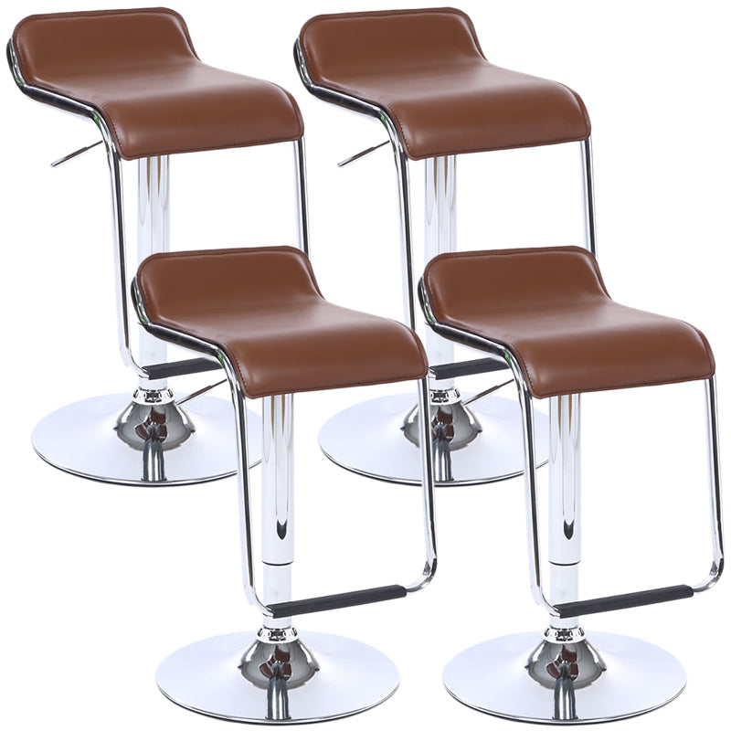 Modern Backrest Liftable Stool Steel Cashier Bar Stool with Leather Cushion and Pedal