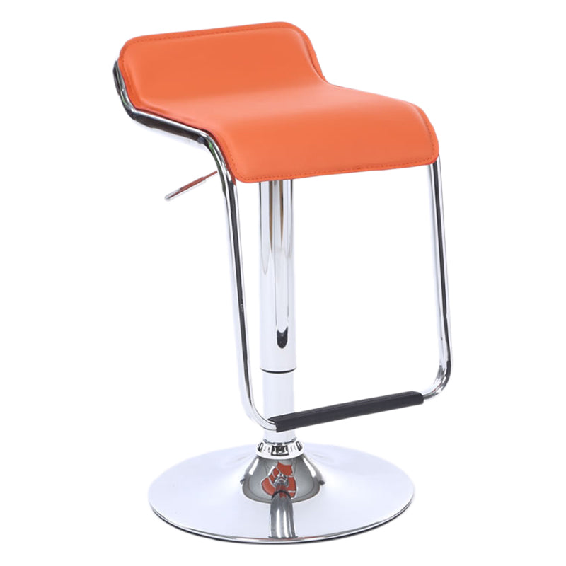 Modern Backrest Liftable Stool Steel Cashier Bar Stool with Leather Cushion and Pedal