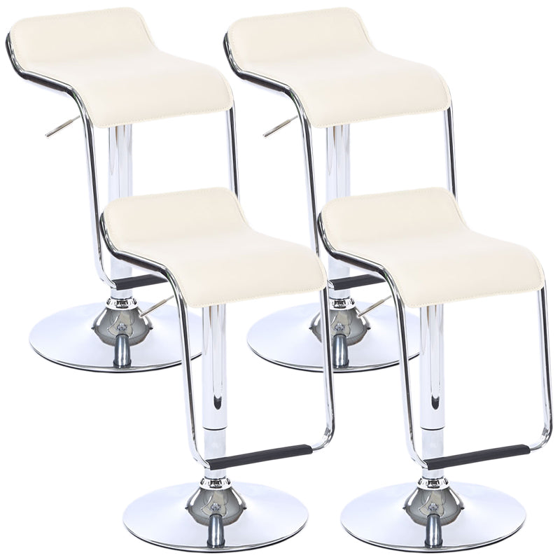Modern Backrest Liftable Stool Steel Cashier Bar Stool with Leather Cushion and Pedal