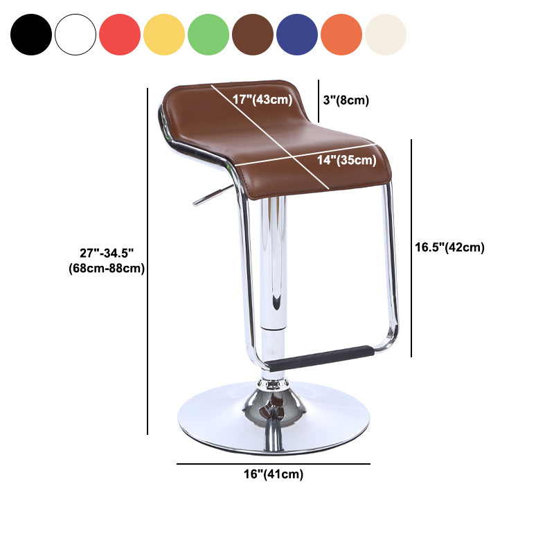 Modern Backrest Liftable Stool Steel Cashier Bar Stool with Leather Cushion and Pedal