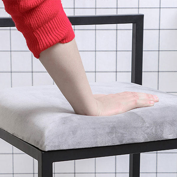 Modern Rectangle Bar Stool Backrest Footrest Counter Stool with Velvet Cushion