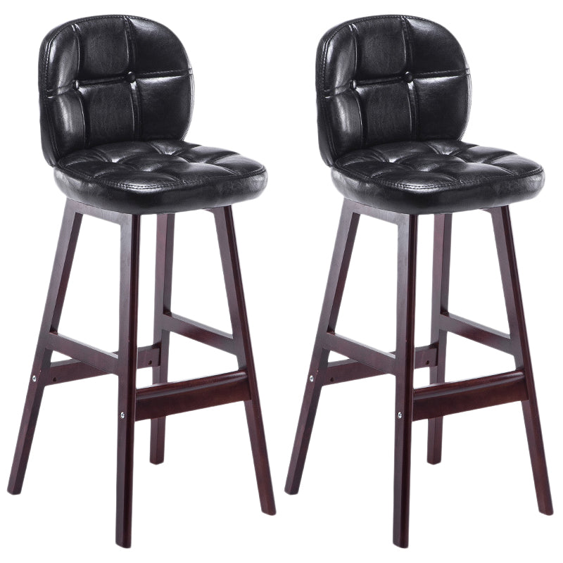 Indoor Bar Stool Modern Rectangular Backrest Counter Stool with Wood Legs