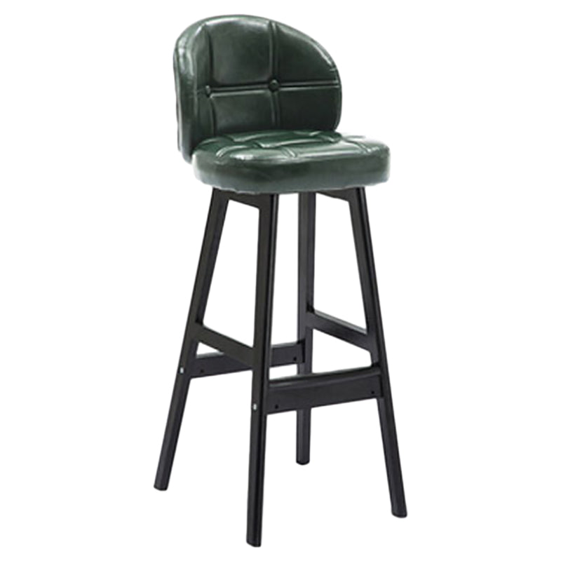Indoor Bar Stool Modern Rectangular Backrest Counter Stool with Wood Legs