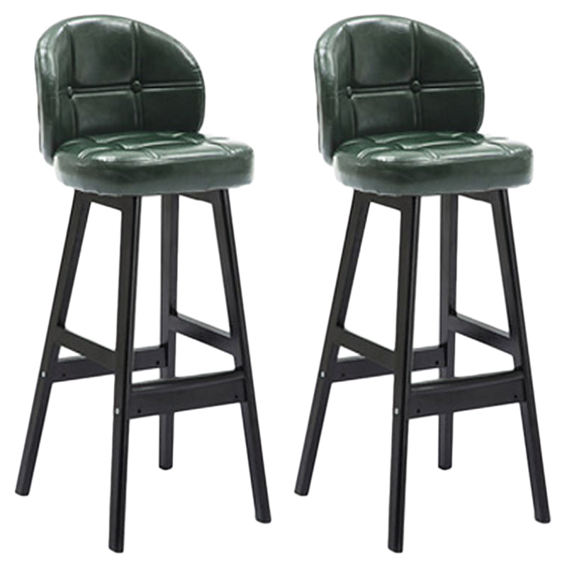 Indoor Bar Stool Modern Rectangular Backrest Counter Stool with Wood Legs