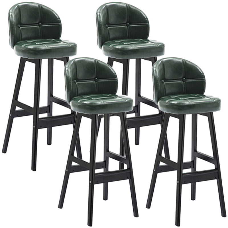 Indoor Bar Stool Modern Rectangular Backrest Counter Stool with Wood Legs