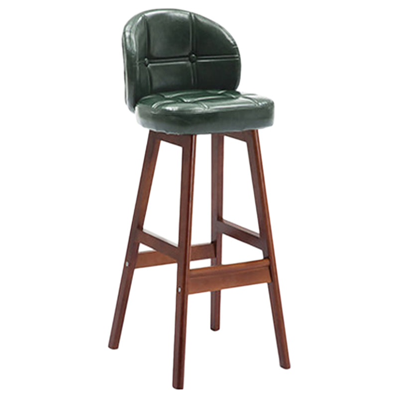 Indoor Bar Stool Modern Rectangular Backrest Counter Stool with Wood Legs