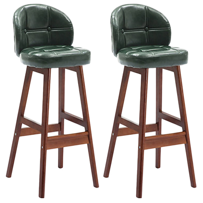 Indoor Bar Stool Modern Rectangular Backrest Counter Stool with Wood Legs