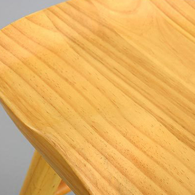 Modern Style Wood Saddle Seat Barstools Backless Stools with Wood Legs